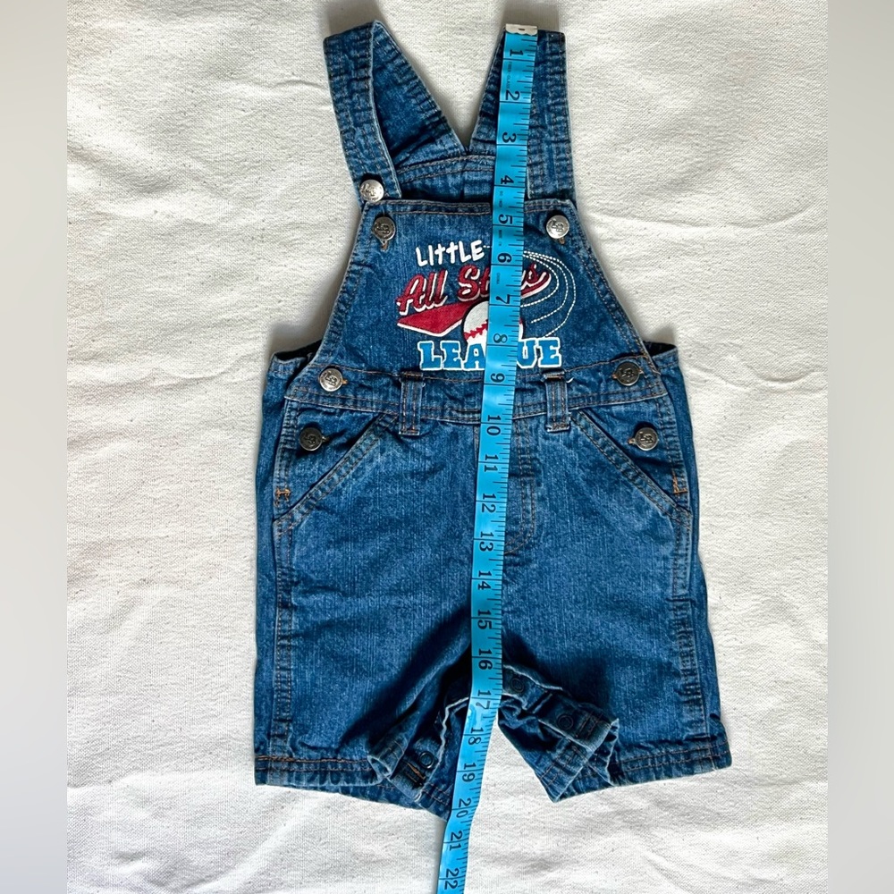 Vintage denim baseball overalls - Picture 3 of 3